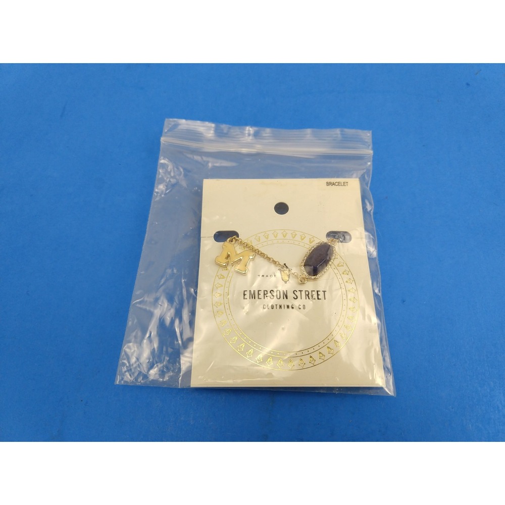 Emerson Street University of Michigan Gold Tone Charm Bracelet 65M152